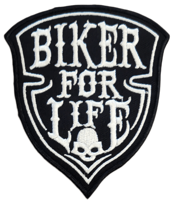 Hovedbilde Patch: Biker for Life (rect-ML) svart/hvit jakkemerke