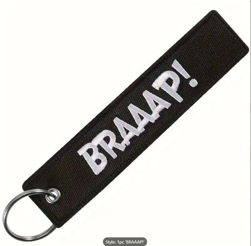 Nøkkelring Braaap! svart/hvit