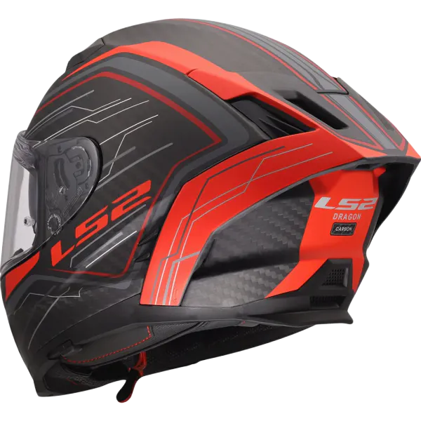 LS2 MC-Hjelm FF807 Dragon Subic Svart/R&oslash;d  med solbrille og sotet visir