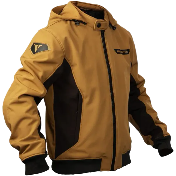 Bullfighter Ghost Softshell MC-Jakke Khaki Brun med AA-skli, skulder og albu -beskyttelse 