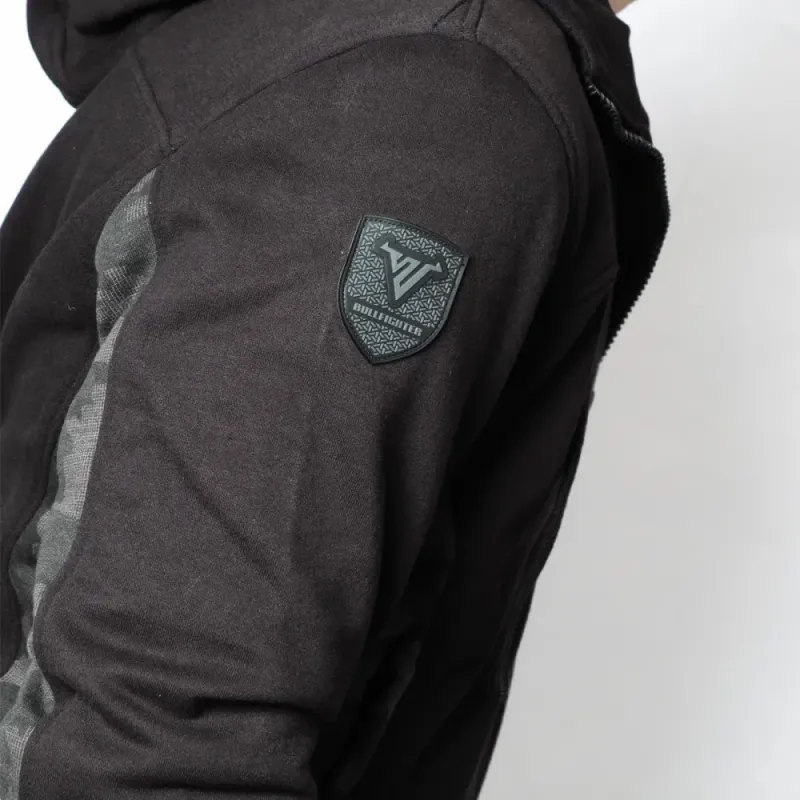 Bullfighter Atlas MC-Hoodie Svart/Camo med skli, skulder og albu -beskyttelse