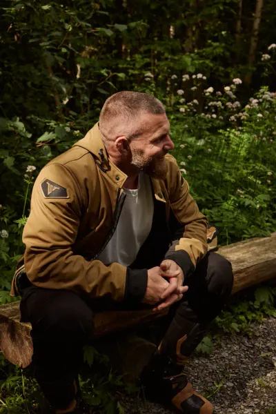 Bullfighter Ghost Softshell MC-Jakke Khaki Brun med AA-skli, skulder og albu -beskyttelse 