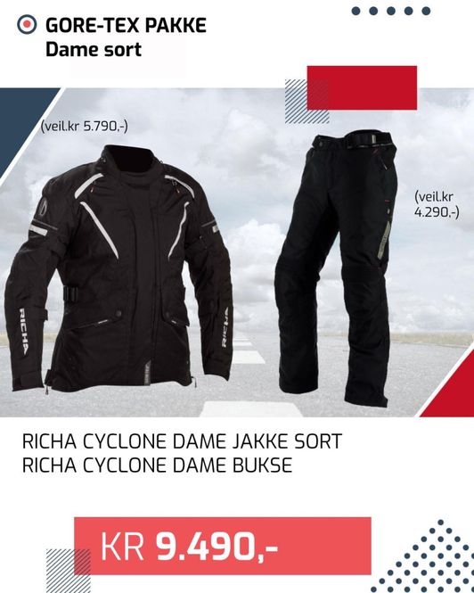 Hovedbilde Richa Cyclone GoreTex MC pakke dame sort