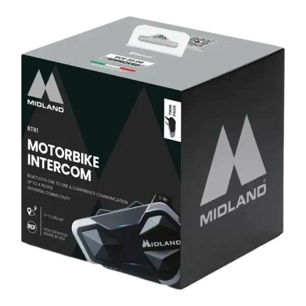 Midland BTR1 Twinpack UNIVERSAL intercom med 40mm RCF speakers