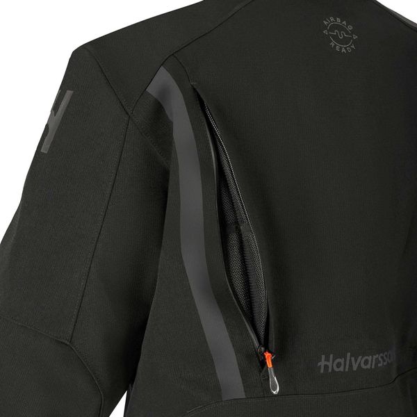 Halvarssons H80 Herre MC-jakke tekstil soft AAA-godkjent i svart, soft, vanntett og pustende Airbag Ready