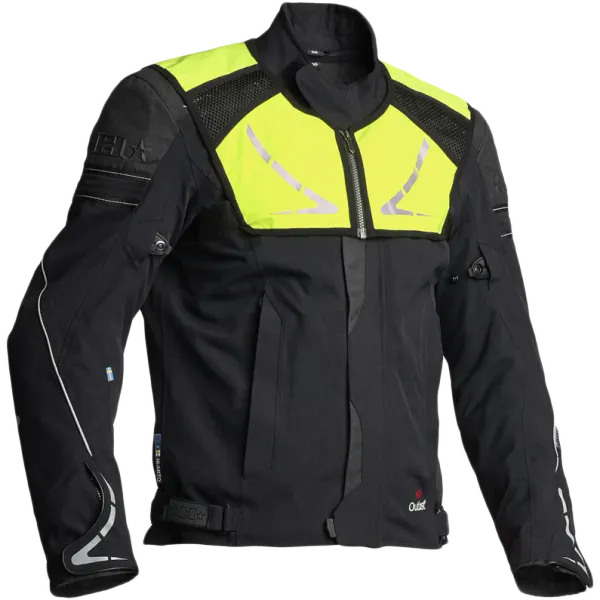 Halvarssons Walkyr Herre MC-jakke tekstil 2L laminert Svart/Gul vest, kun XS