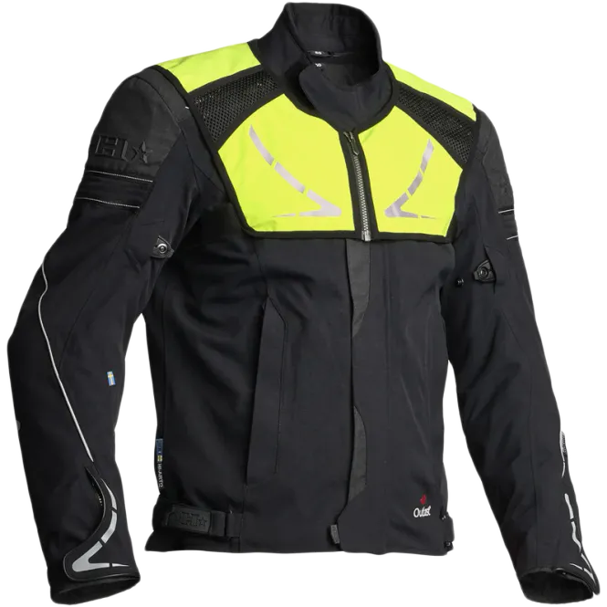Hovedbilde Halvarssons Walkyr Herre MC-jakke tekstil 2L laminert Svart/Gul vest, ...