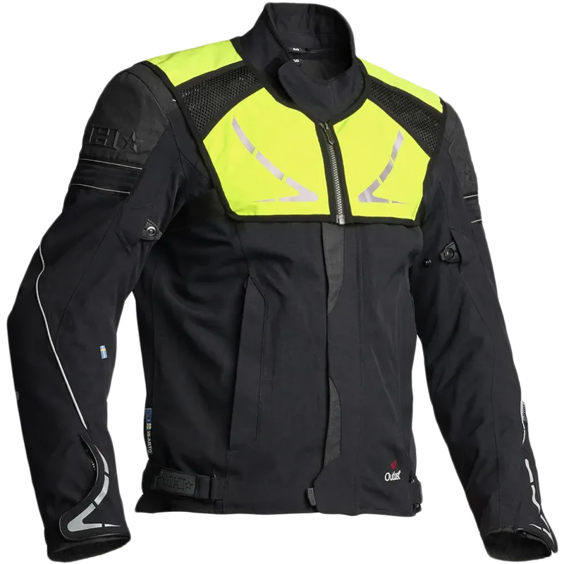 Halvarssons Walkyr Herre MC-jakke tekstil 2L laminert Svart/Gul vest, kun XS