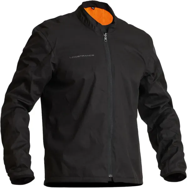 Lindstrands Tekstiljakke Rexbo Gr&aring;/Oransje med mesh lining og glidel&aring;s i rygg