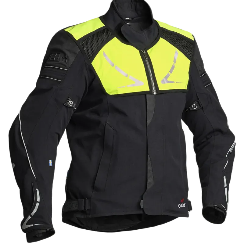 Halvarssons Walkyria Dame MC-jakke tekstil 2L laminert Svart/Gul vest