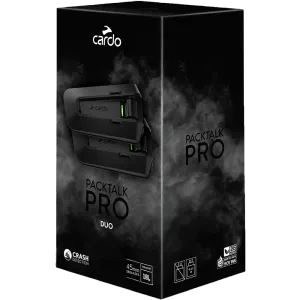 Hovedbilde Cardo Packtalk PRO Twin/DUO MESH intercom med n&oslash;dvarsling 2-pakning