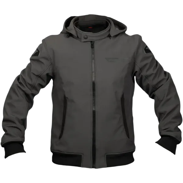 Bullfighter Ghost Softshell MC-Jakke m&oslash;rk Gr&aring; med AA-skli, skulder og albu -beskyttelse 