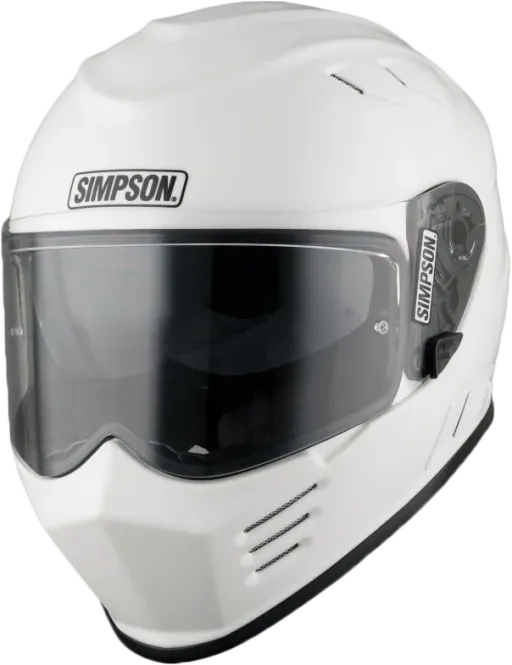 Hovedbilde Simpson MC-Hjelm Venom Hvit med solbrille