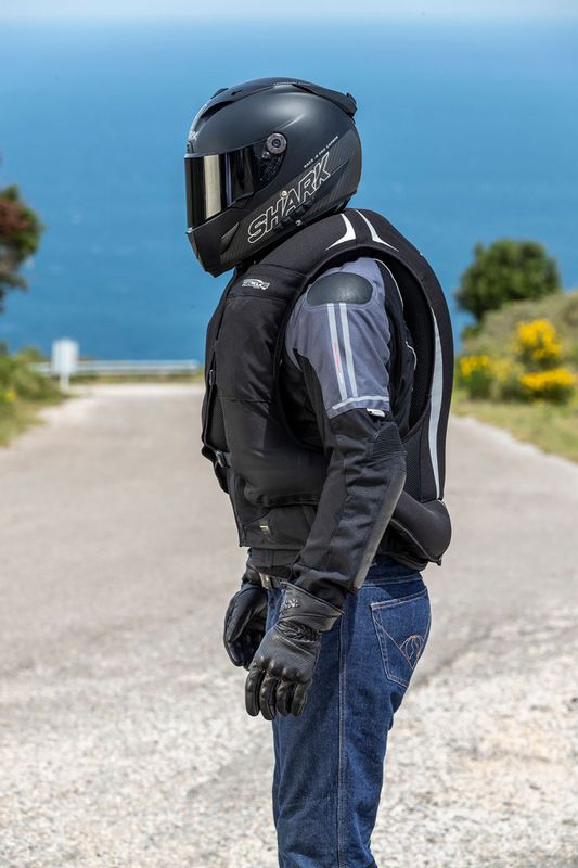 Helite Turtle 2 Svart airbag vest med mekanisk utløser-kabel