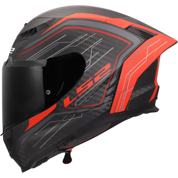 LS2 MC-Hjelm FF807 Dragon Subic Svart/R&oslash;d  med solbrille og sotet visir